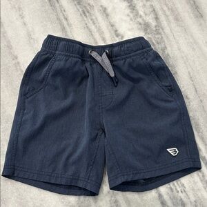 Burlebo Youth Athletic Short Heather Navy w/ American Flag Liner sz Small 5/6